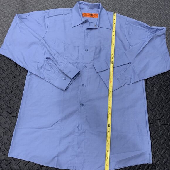 New w/o Tags Men Red Kap Light Blue Long Sleeve Work Shirt Medium RG SP14LB5 - Picture 2 of 6